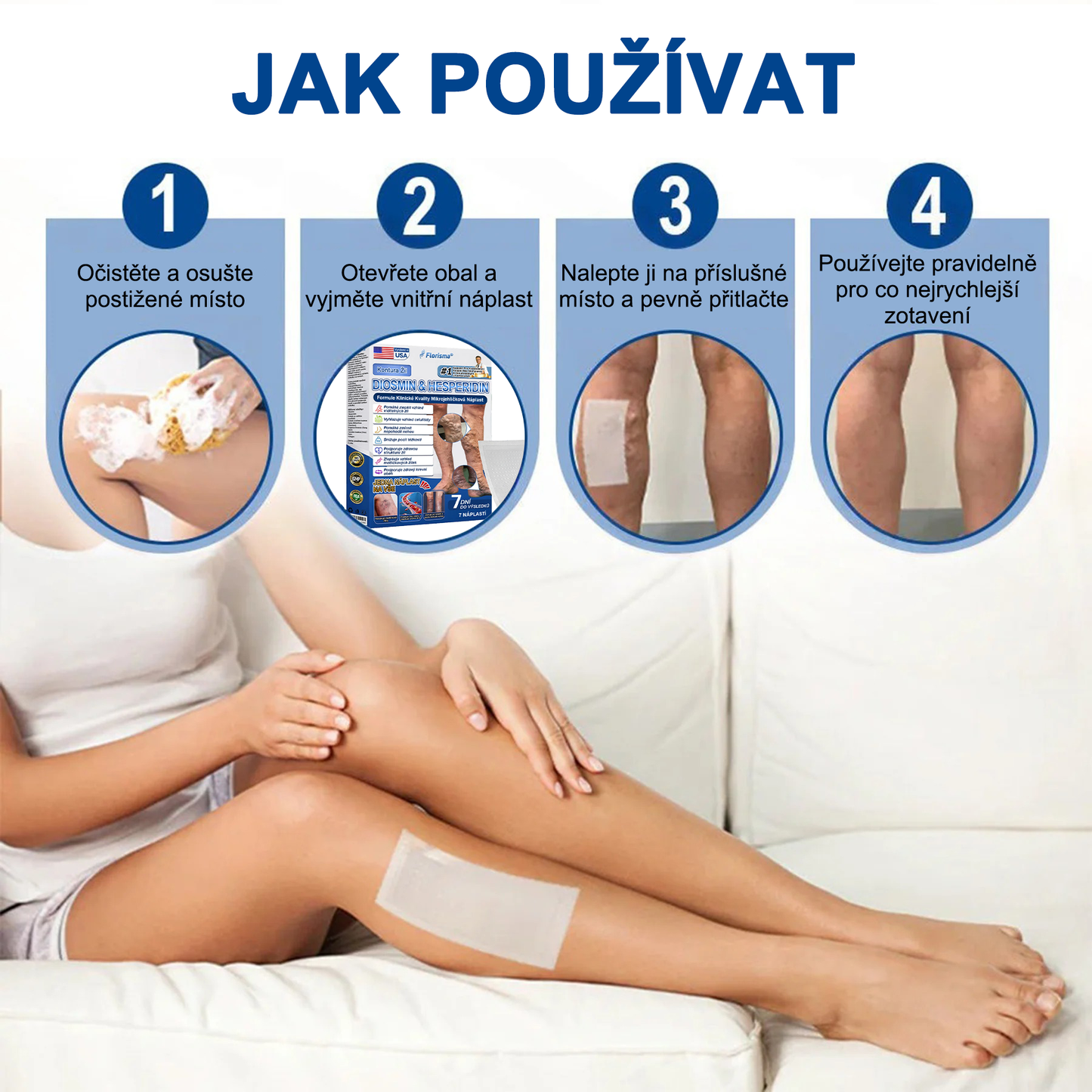 FLORISMA® Klinická mikrojehličková náplast s diosminem a hesperidinem🌿 – zaměřená na křečové a metličkové žilky, pomáhá zmírnit pocit těžkých a unavených nohou