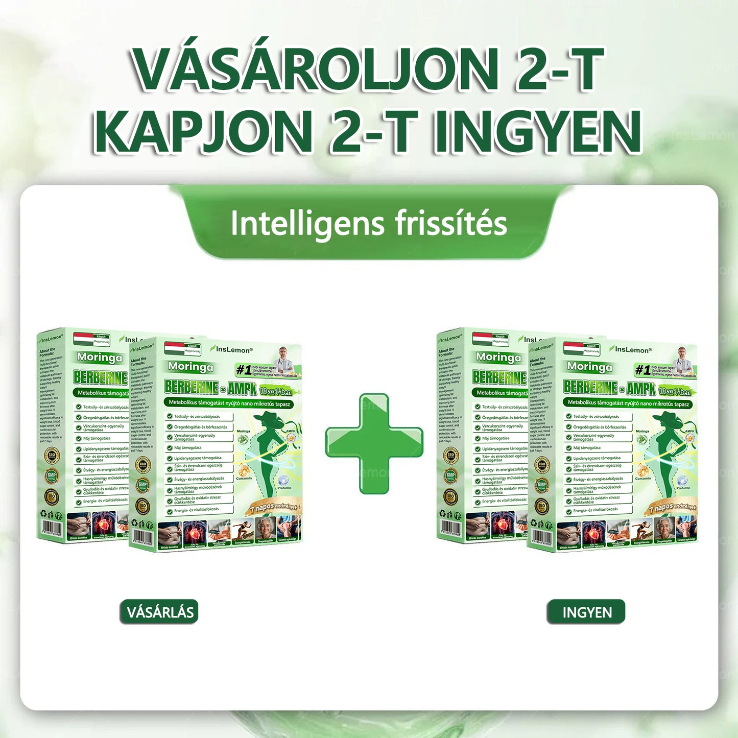 CleraNature® Moringa × Berberin × AMPK 10‑az‑1‑ben metabolikus támogató nanomikrotűs tapasz (Naponta csak egyszer használd, látható változások már 7 nap alatt!)