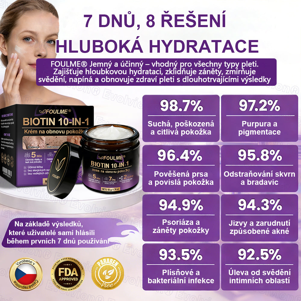 ✅Vyrobeno a dodáno z České republiky ✨⚡ FOULME® Biotin 10-v-1 krém na obnovu pokožky