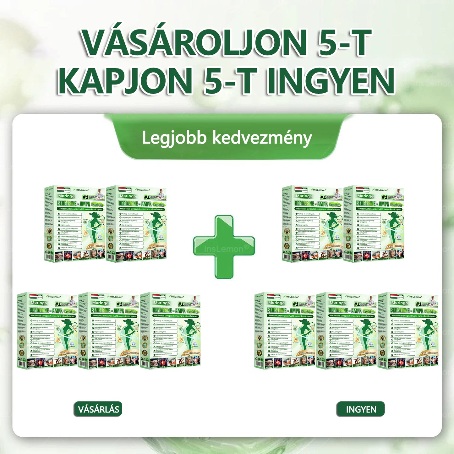 CleraNature® Moringa × Berberin × AMPK 10‑az‑1‑ben metabolikus támogató nanomikrotűs tapasz (Naponta csak egyszer használd, látható változások már 7 nap alatt!)