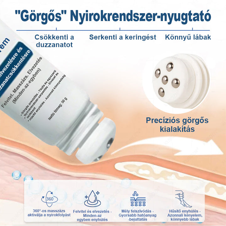 CleraNature® Roll-On Pump Krém a Nyirokdrainázáshoz és Duzzanat Enyhítéséhez