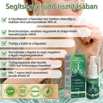 CleraNaure®Advanced Tüdőtisztító Spray -✅ Támogatja a tüdő, a hörgők és az arcüregek egészségét, segíti a légzőrendszer egészségét és megkönnyíti a légzést.