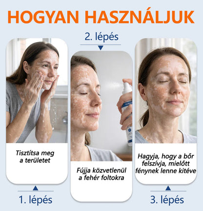CleraNaure® Piperine Repigment Aktivátor Spray, amely aktiválja a lappangó pigmentsejteket, és visszaállítja a természetes bőrszínt.