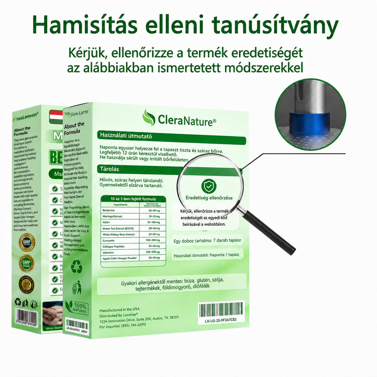 CleraNature® Moringa × Berberin × AMPK 10‑az‑1‑ben metabolikus támogató nanomikrotűs tapasz (Naponta csak egyszer használd, látható változások már 7 nap alatt!)