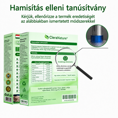 CleraNature® Moringa × Berberin × AMPK 10‑az‑1‑ben metabolikus támogató nanomikrotűs tapasz (Naponta csak egyszer használd, látható változások már 7 nap alatt!)