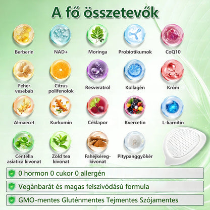 CleraNature® Moringa × Berberin × AMPK 10‑az‑1‑ben metabolikus támogató nanomikrotűs tapasz (Naponta csak egyszer használd, látható változások már 7 nap alatt!)