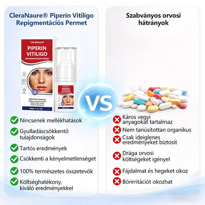 CleraNaure® Piperin Vitiligo újrapigmentáló permet – 🌿Szteroidmentes növényi összetétel | Kíméletes és hatékony minden bőrtípushoz✨